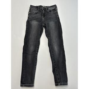 7 For All Mankind The Skinny Ankle Stretch Black Jeans Girls Size 10